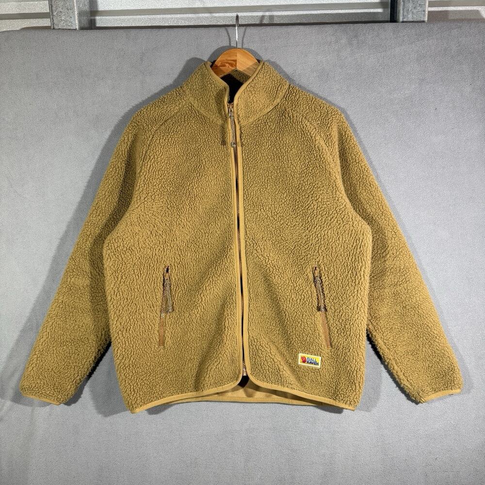Fjallraven Vardag Pile Fleece Jacket Womens M Buckwheat Brown Full Zip Hiking - Picture 1 of 7